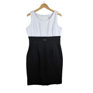 Studio One New York Colorblock Sheath Dress size 14 Petite Black/White